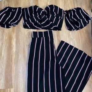 windsor medium 2 piece set, high waisted pants, padded/boned top